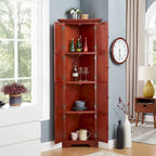 Armoire de cuisine d'angle à 4 niveaux de 183 cm avec 8 portes et étagères réglables