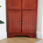 Armoire de cuisine d'angle à 4 niveaux de 183 cm avec 8 portes et étagères réglables