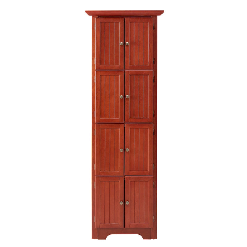 Armoire de cuisine d'angle à 4 niveaux de 183 cm avec 8 portes et étagères réglables