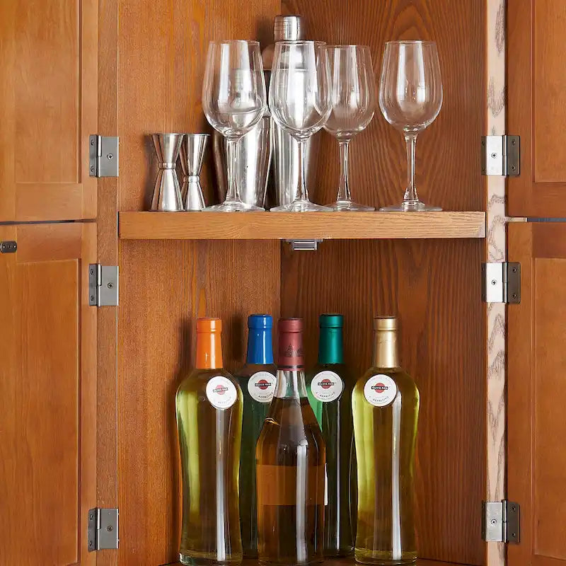 Armoire de cuisine d'angle à 4 niveaux de 183 cm avec 8 portes et étagères réglables