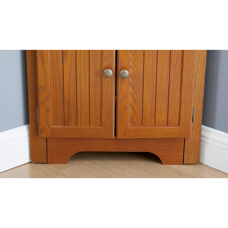 Armoire de cuisine d'angle à 4 niveaux de 183 cm avec 8 portes et étagères réglables