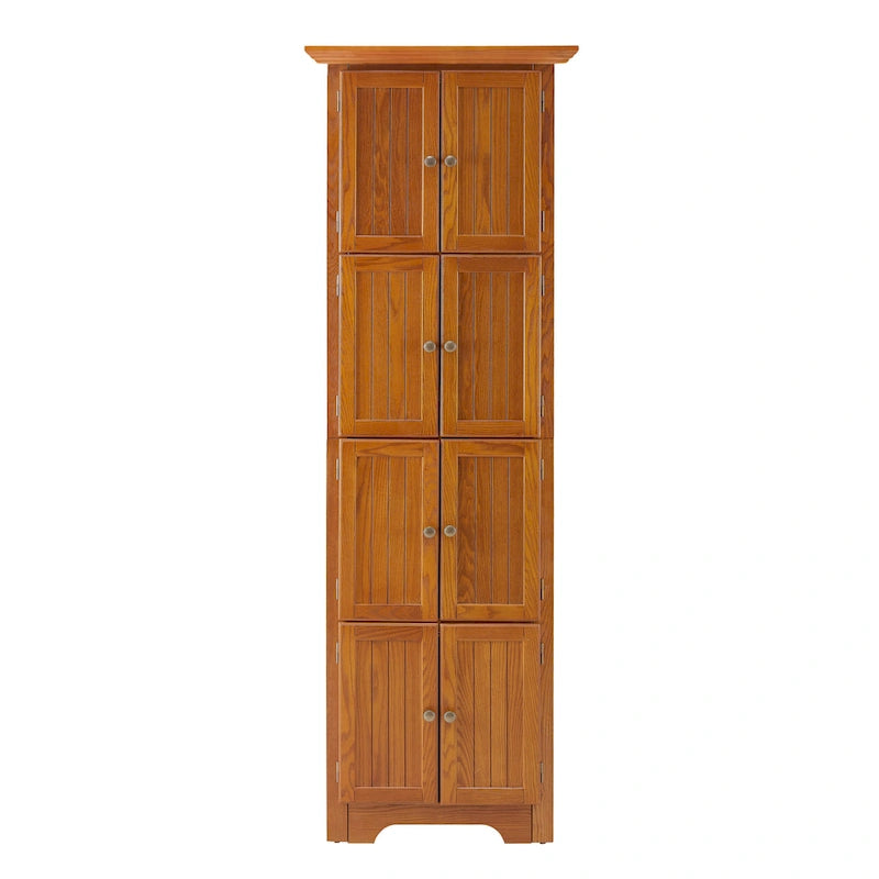 Armoire de cuisine d'angle à 4 niveaux de 183 cm avec 8 portes et étagères réglables