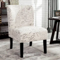 Fauteuil d'appoint rembourré blanc de 74 cm avec pieds en bois