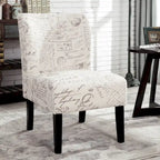 Fauteuil d'appoint rembourré blanc de 74 cm avec pieds en bois