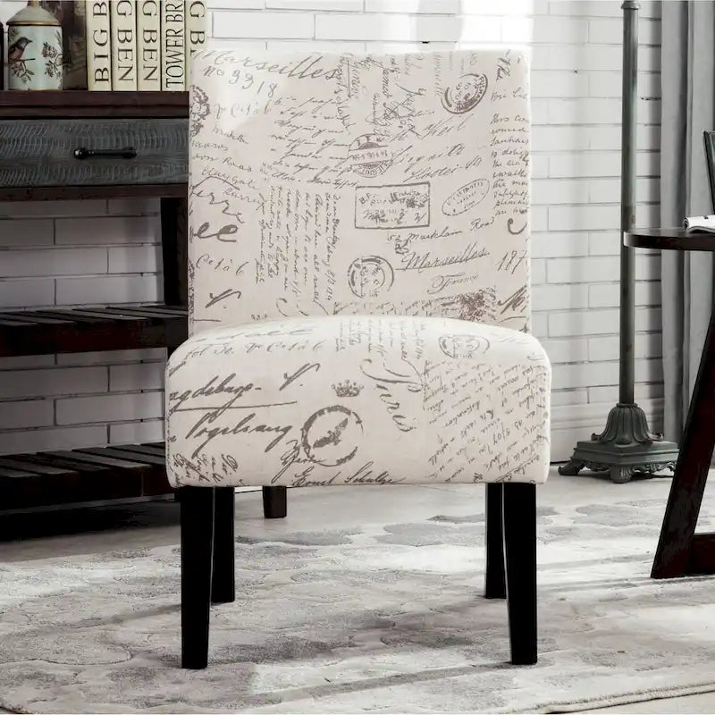 Fauteuil d'appoint rembourré blanc de 74 cm avec pieds en bois