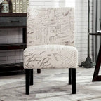 Fauteuil d'appoint rembourré blanc de 74 cm avec pieds en bois