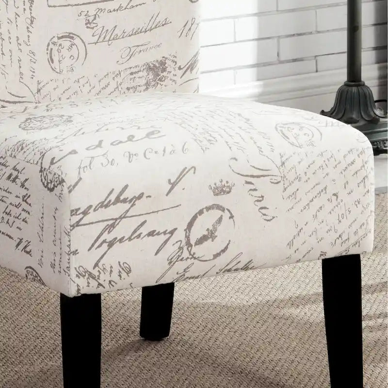 Fauteuil d'appoint rembourré blanc de 74 cm avec pieds en bois