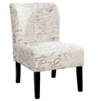 Fauteuil d'appoint rembourré blanc de 74 cm avec pieds en bois