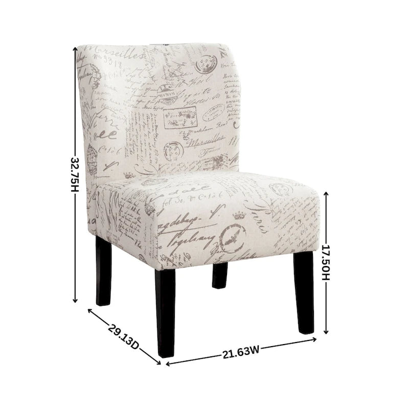 Fauteuil d'appoint rembourré blanc de 74 cm avec pieds en bois