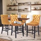 Tabourets de bar rembourrés en velours, lot de 6