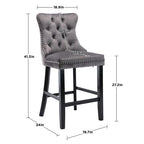 Tabourets de bar rembourrés en velours, lot de 6
