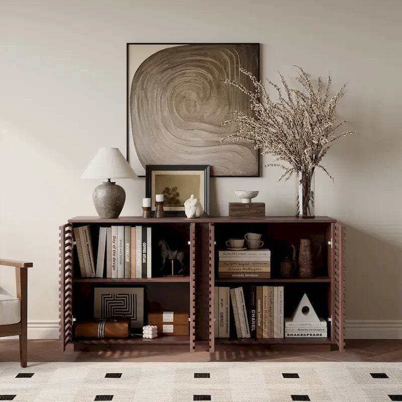 Buffet avec portes en bois massif