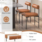 Chaise de salle à manger, ensemble de 2, revêtement en similicuir, pour cuisine