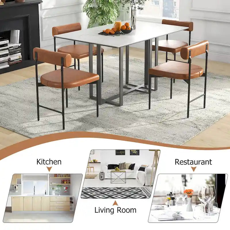 Chaise de salle à manger, ensemble de 2, revêtement en similicuir, pour cuisine