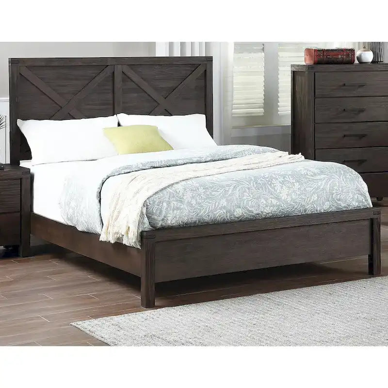Lit Queen Size avec tête de lit en bois
