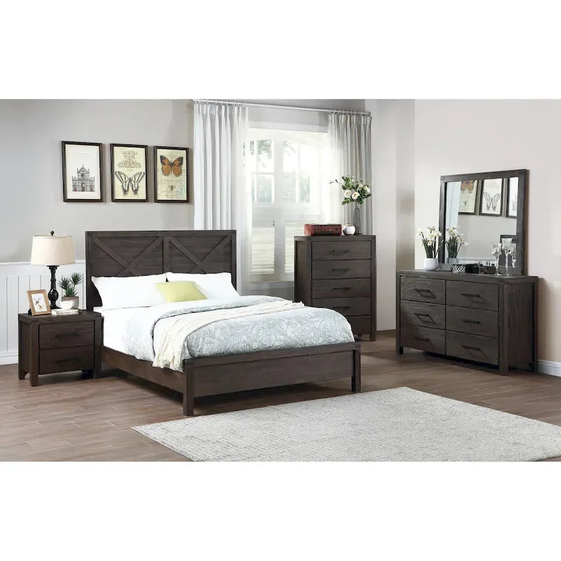 Lit Queen Size avec tête de lit en bois