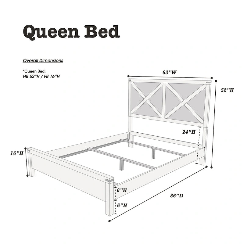 Lit Queen Size avec tête de lit en bois
