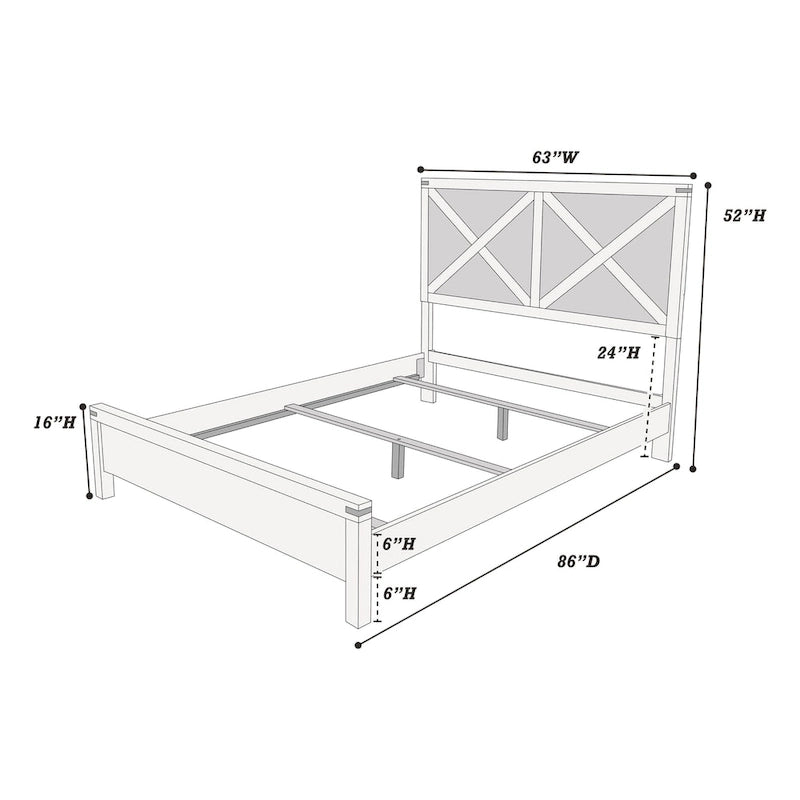 Lit Queen Size avec tête de lit en bois
