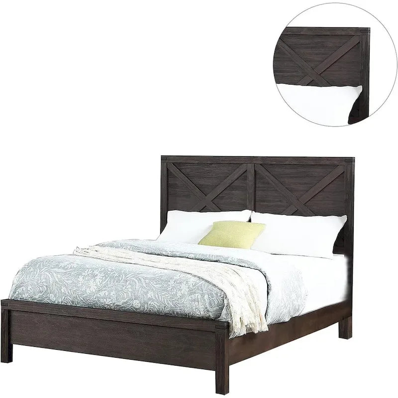 Lit Queen Size avec tête de lit en bois