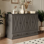 Armoire de lit escamotable avec station de charge et grand tiroir de rangement