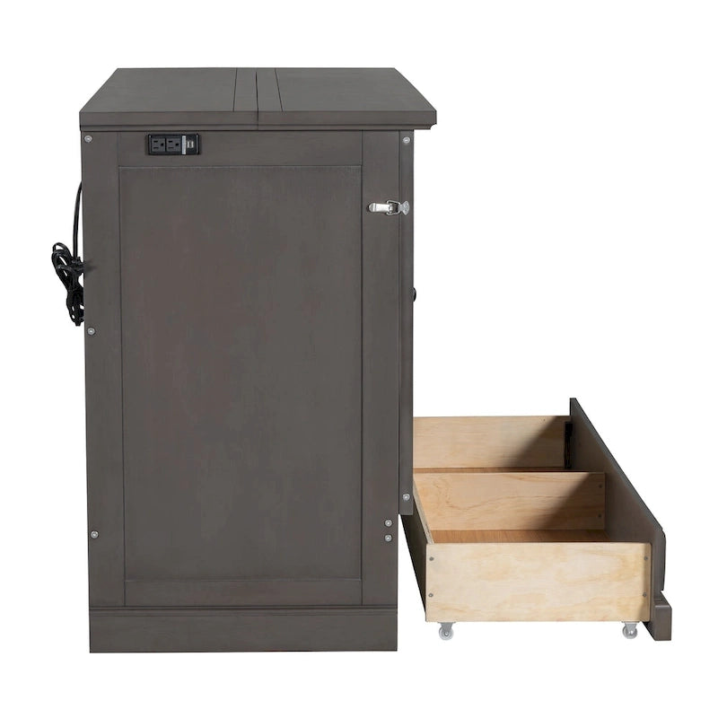 Armoire de lit escamotable avec station de charge et grand tiroir de rangement