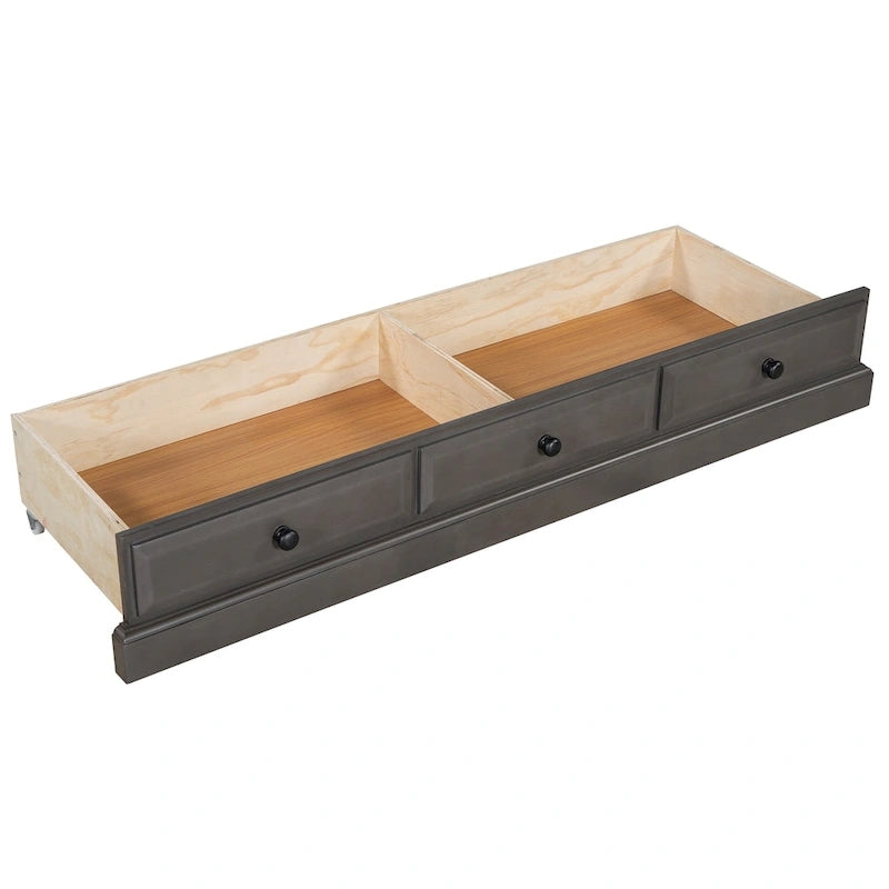 Armoire de lit escamotable avec station de charge et grand tiroir de rangement