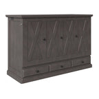 Armoire de lit escamotable avec station de charge et grand tiroir de rangement