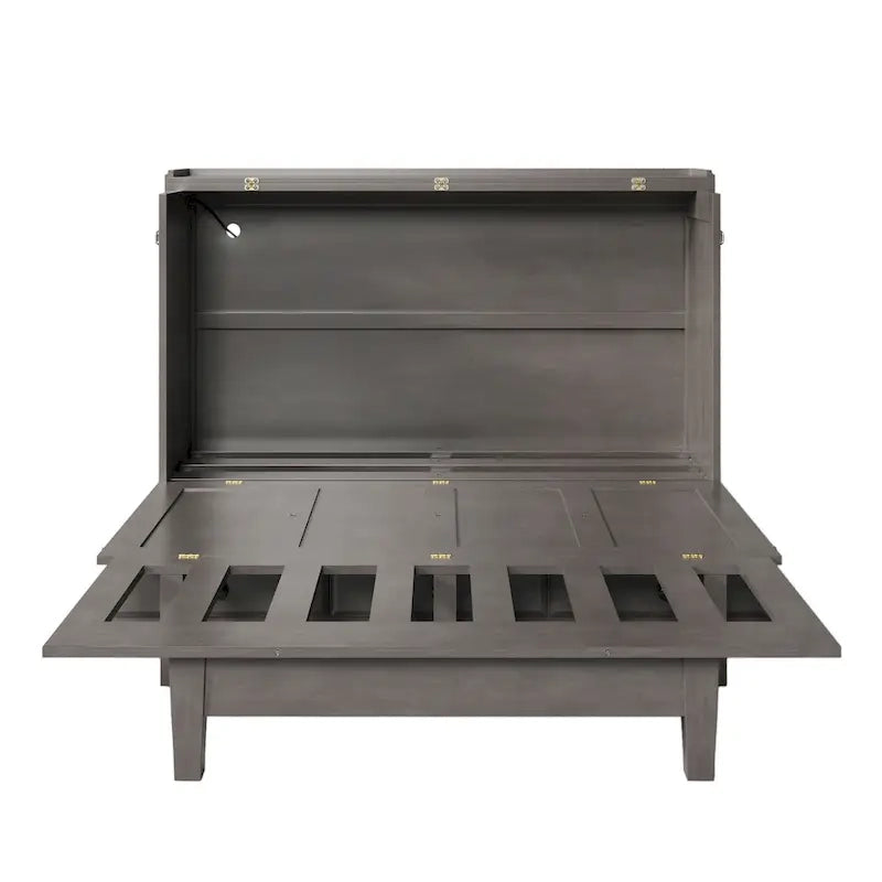 Armoire de lit escamotable avec station de charge et grand tiroir de rangement