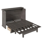 Armoire de lit escamotable avec station de charge et grand tiroir de rangement