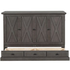 Armoire de lit escamotable avec station de charge et grand tiroir de rangement
