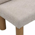 Banc de salle à manger en tissu bouclé - Pieds en bois d'hévéa