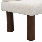 Banc de salle à manger en tissu bouclé - Pieds en bois d'hévéa