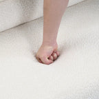Banc de salle à manger en tissu bouclé - Pieds en bois d'hévéa