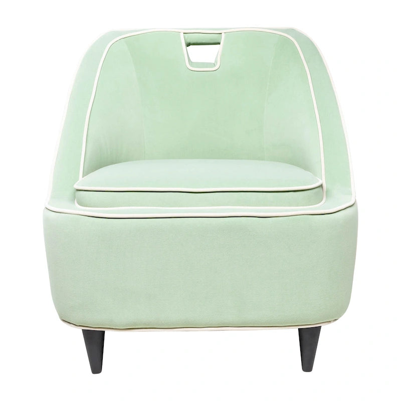 Fauteuil d'appoint bicolore moderne rembourré - 28 x 30 x 31