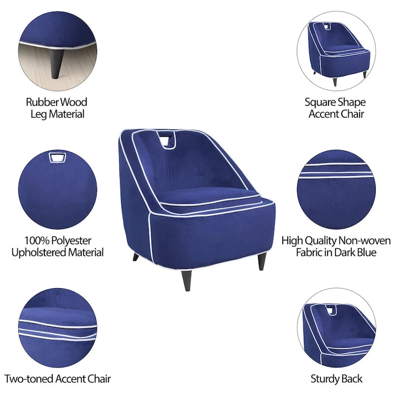 Fauteuil d'appoint bicolore moderne rembourré - 28 x 30 x 31