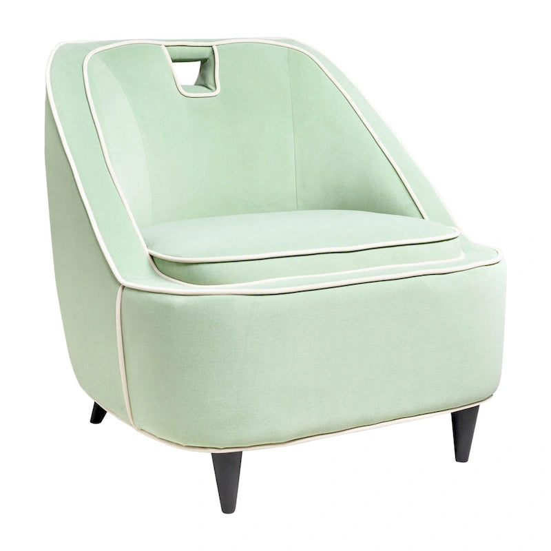 Fauteuil d'appoint bicolore moderne rembourré - 28 x 30 x 31