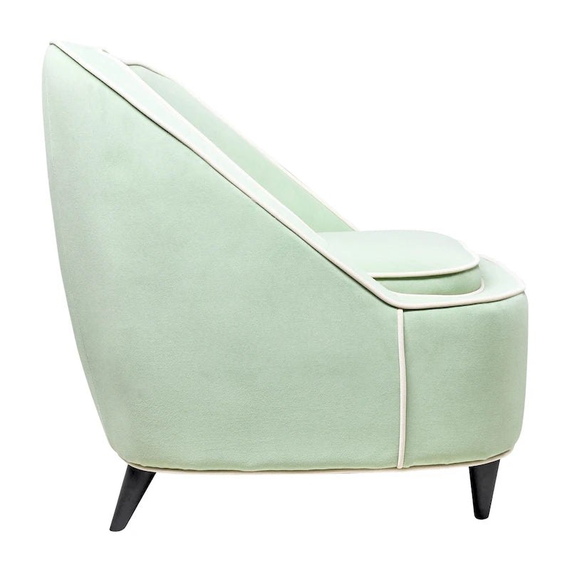Fauteuil d'appoint bicolore moderne rembourré - 28 x 30 x 31