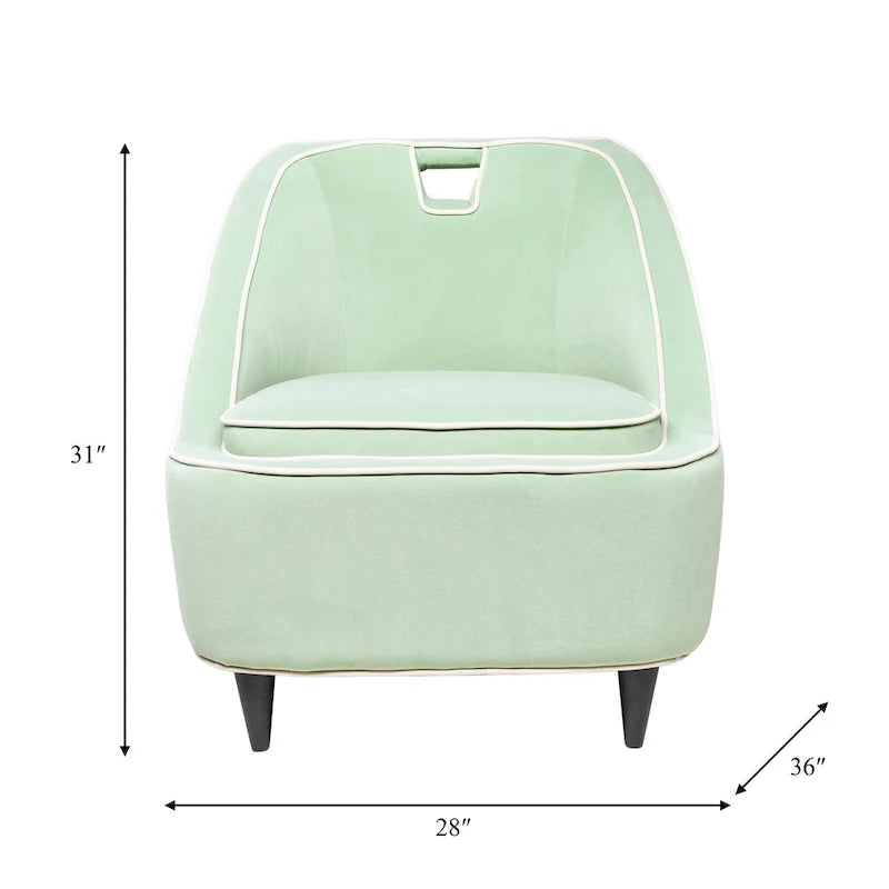 Fauteuil d'appoint bicolore moderne rembourré - 28 x 30 x 31