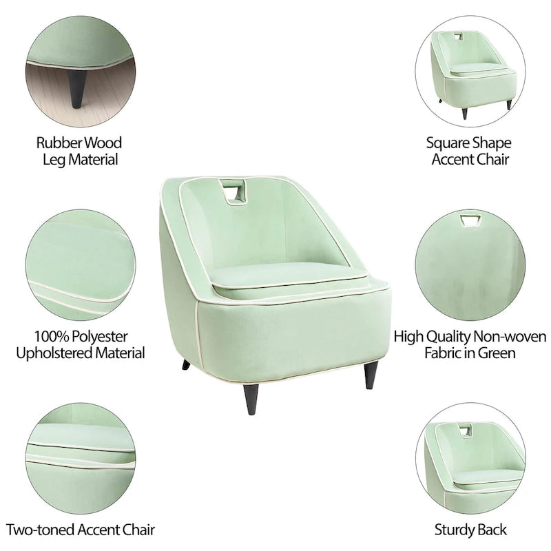 Fauteuil d'appoint bicolore moderne rembourré - 28 x 30 x 31