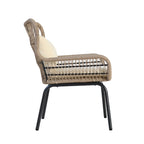 Fauteuils club d'intérieur en acier et corde avec coussins moelleux