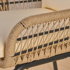 Fauteuils club d'intérieur en acier et corde avec coussins moelleux