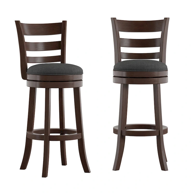 Tabouret de bar pivotant à dossier échelle de 74 cm de hauteur