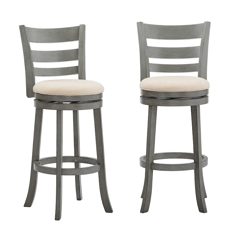 Tabouret de bar pivotant à dossier échelle de 74 cm de hauteur