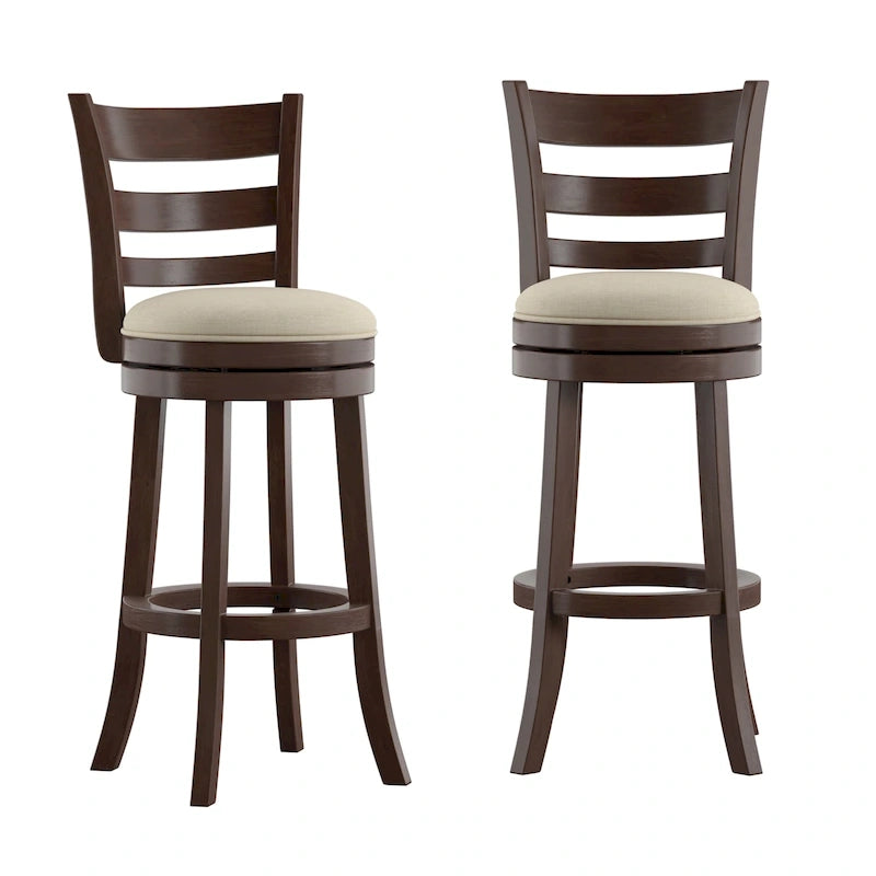 Tabouret de bar pivotant à dossier échelle de 74 cm de hauteur