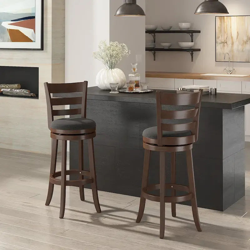 Tabouret de bar pivotant à dossier échelle de 74 cm de hauteur