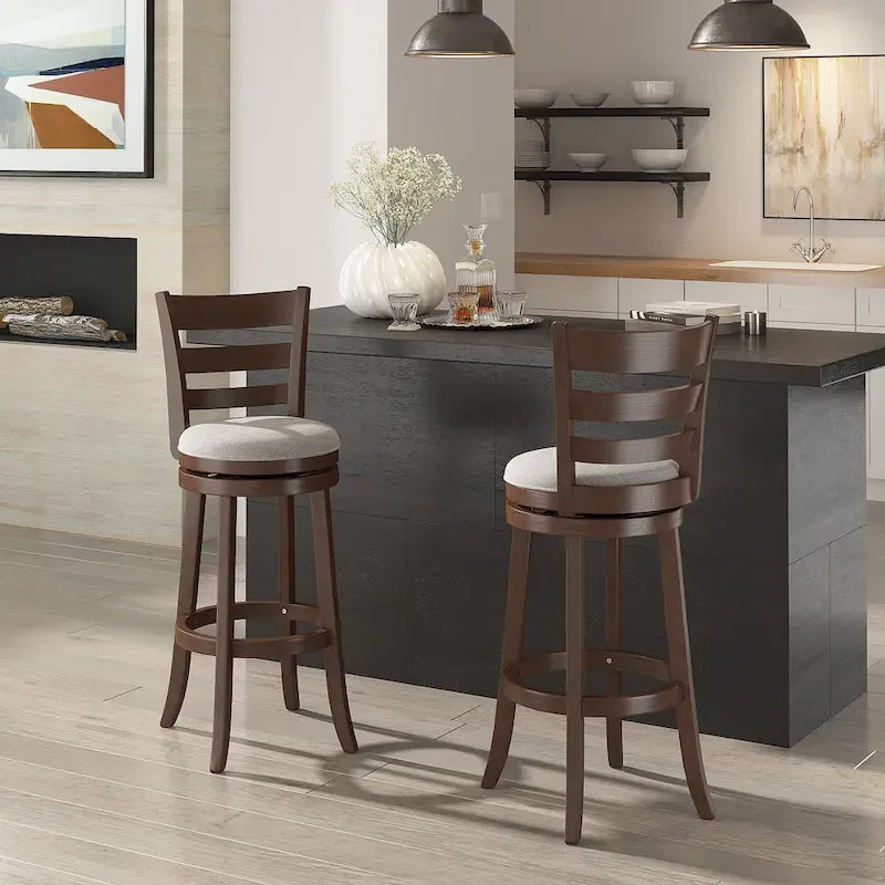 Tabouret de bar pivotant à dossier échelle de 74 cm de hauteur