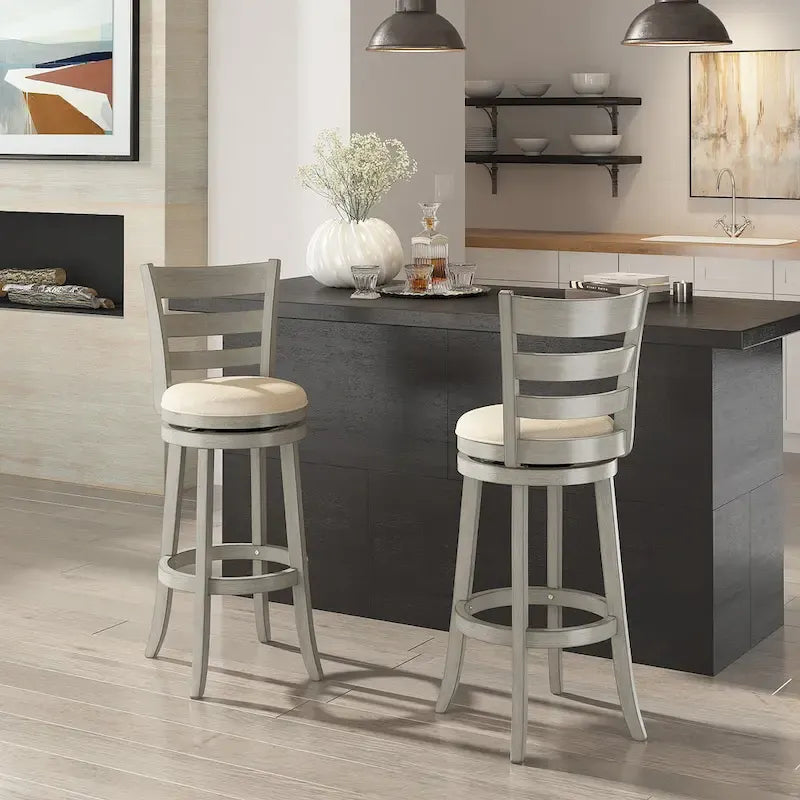 Tabouret de bar pivotant à dossier échelle de 74 cm de hauteur