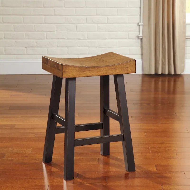 Tabourets de bar en bois bicolores sans dossier