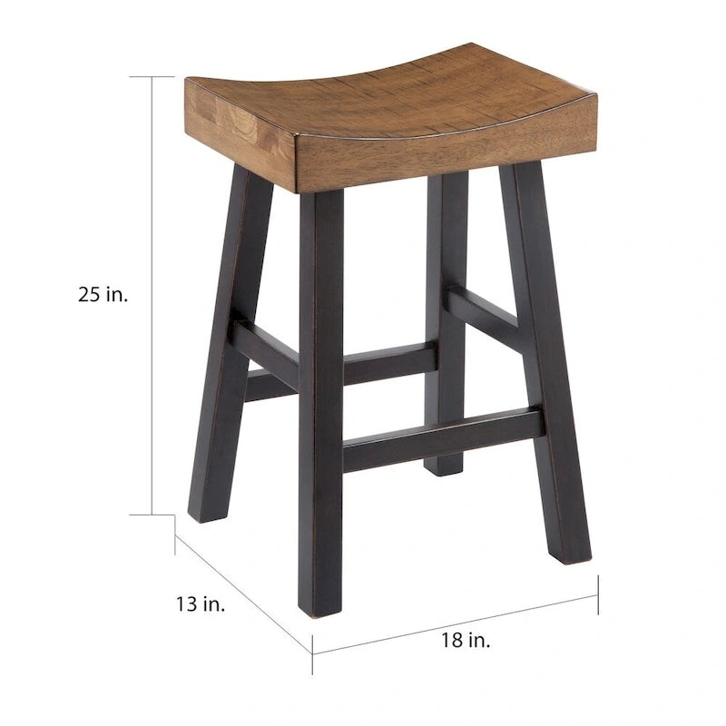 Tabourets de bar en bois bicolores sans dossier