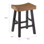 Tabourets de bar en bois bicolores sans dossier